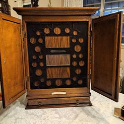 Wooden Wall Hanging Collecters Coin - Dollar Display Cabinet