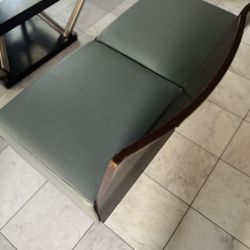 Leather Couch Sofa Wooden Back Support 
