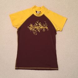 BODY GLOVE, beautiful yellow and brown top, size XL.