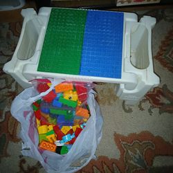 Vintage Lapper Duplo Table With Legos