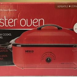 Nesco Roaster Oven Red 18 Quart Slow Cooker Roasts Bakes Steams