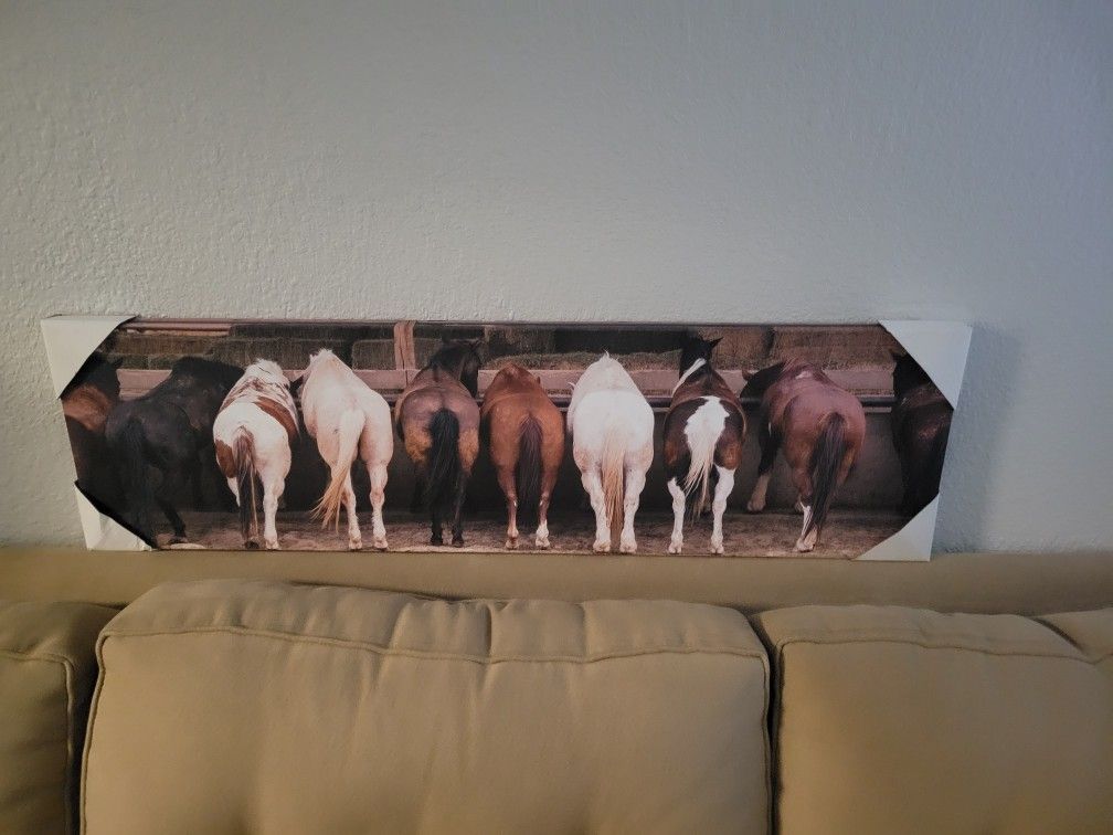 New Hobby Lobby 10 X 36 Canvas Horses