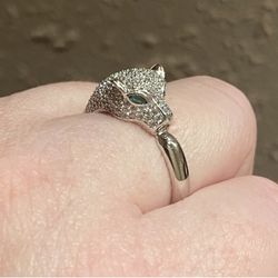 Panther Ring 925 Sz 9