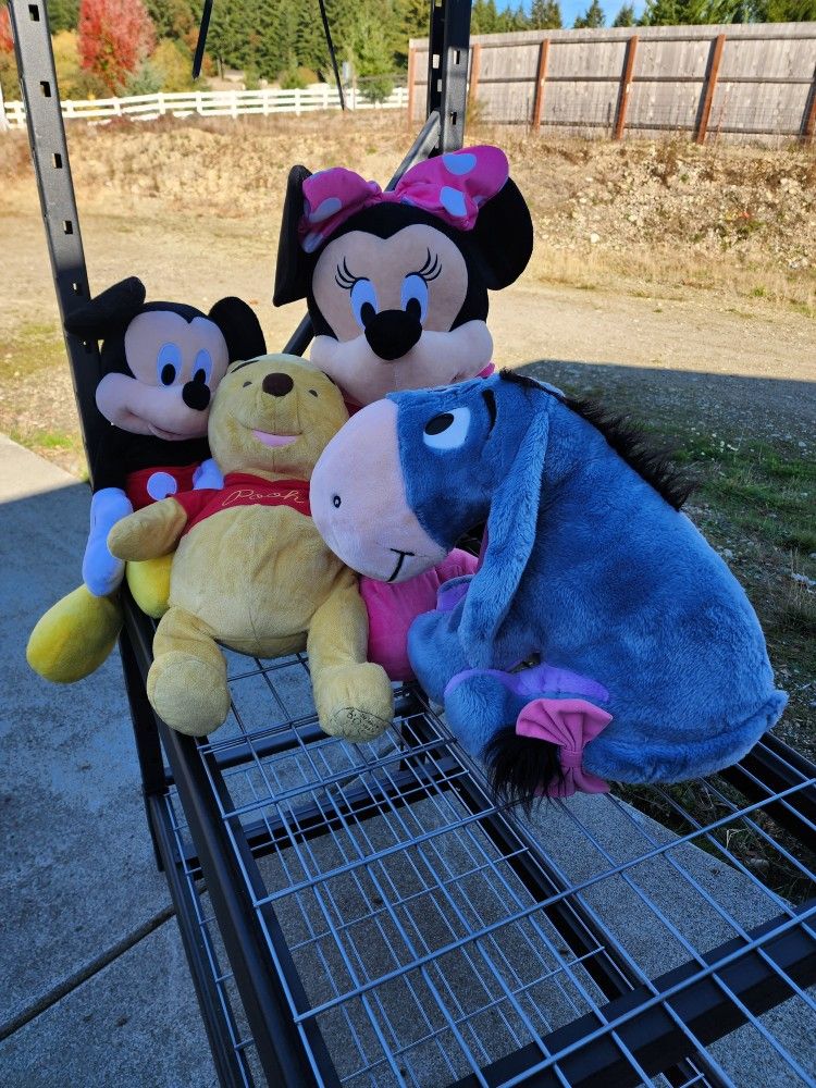 Large Stuffed Animals Minnie Mickey Pooh Eeyore 