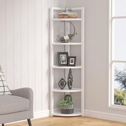 
5 Tier Corner Bookshelf Plant Stand White