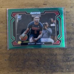 2024 PRIZM DRAFT PICKS BRONNY JAMES GREEN VARIATION ROOKIE CARD