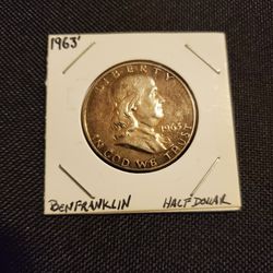 US Currency 1963 US Benjamin Franklin Half Dollar