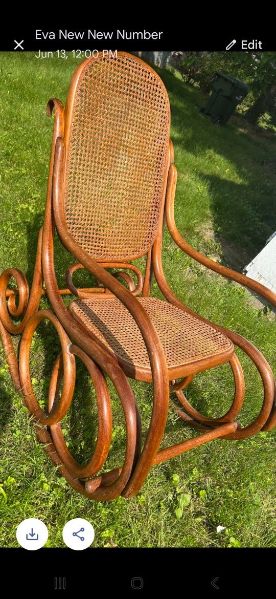 Antique Viennese Bentwood Rocking Chair
