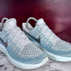 Nike Lunarepic Low Flyknit 2 Blue White Running Shoes Women’s Size 8