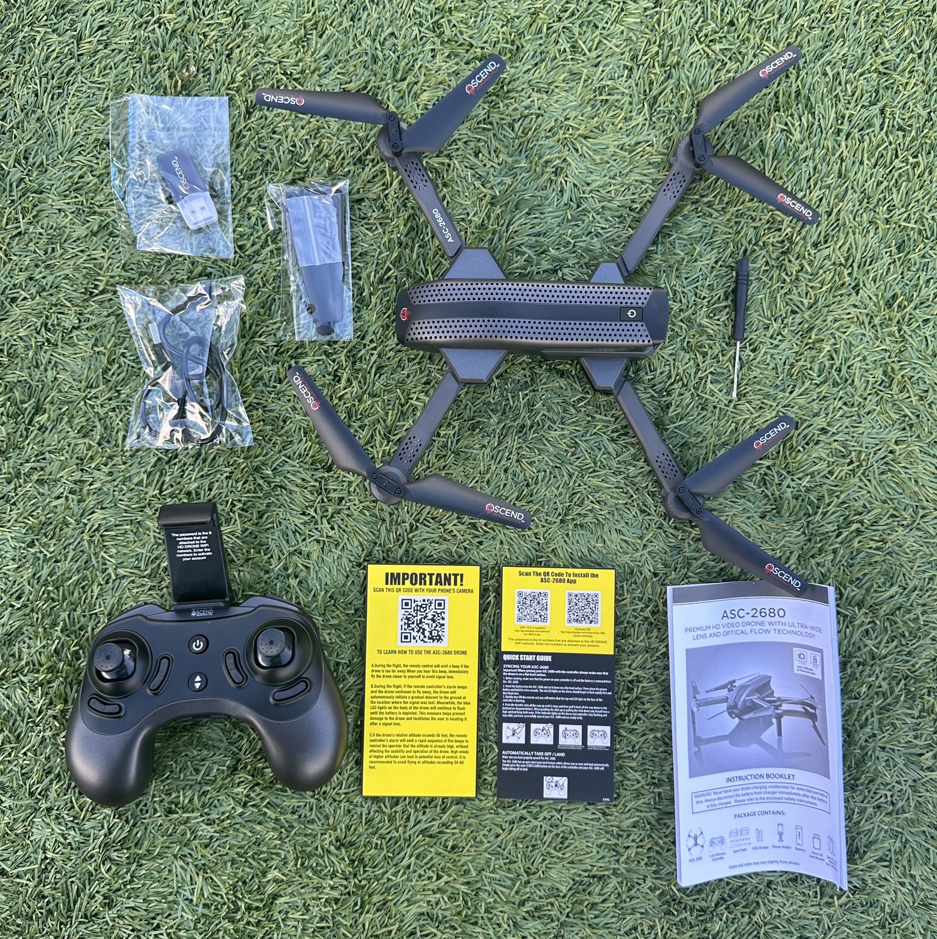 Ascend Aeronautics ASC-2680 Premium HD Video Drone with Ultra-Wide Camera Lens