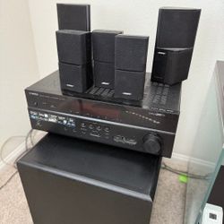 Yamaha Receiver  With Bose Speakers And MTX Subwoofer. 