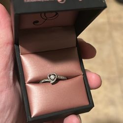 Sterling Silver With Small Diamonds Ring