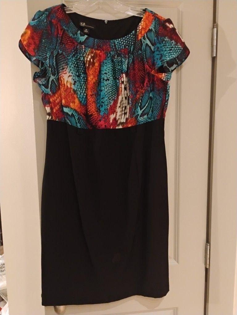AGB Dress Black Multicolor Top Size 14