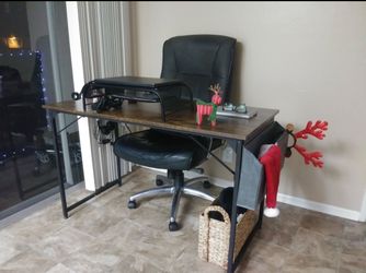 Industrial Wood and Metal Computer Desk