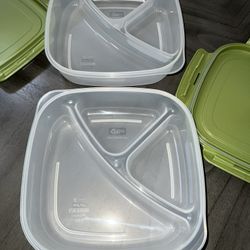 2 Divided Storage Containers -New