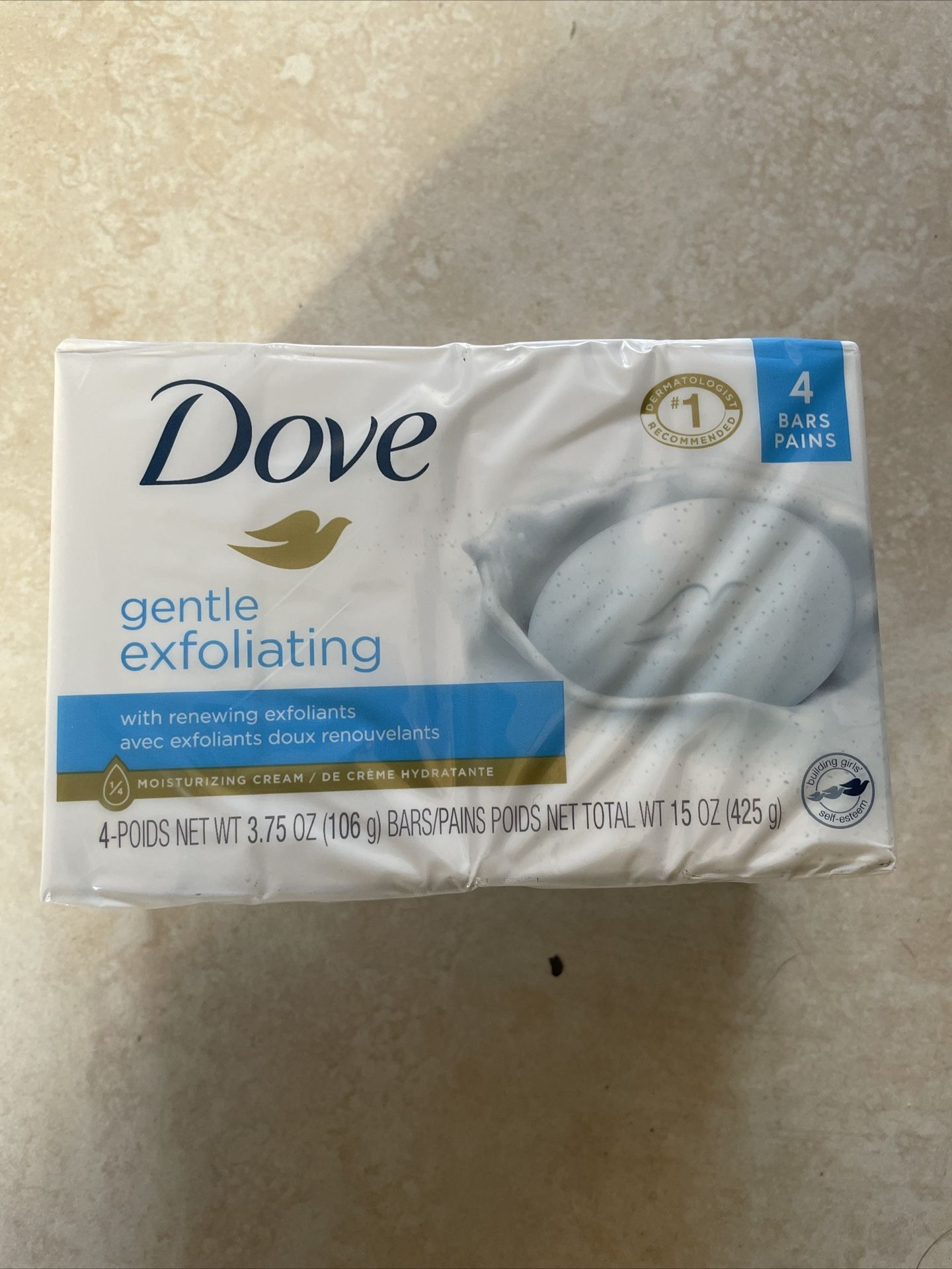 Dove Beauty Bar More Moisturizing Than Bar Soap Gentle Exfoliating With Mild Cleanser For Softer And Smoother Skin 3.75 oz Pack of 4