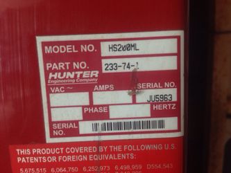 Hunter 18,000 pound drive on left with wheel alignment equipment model HS 200 ML four years old like brand-new