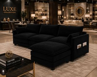 Luxe Collection Modern Corduroy Sectional Sofa - brand new in 2 boxes and 4 color available