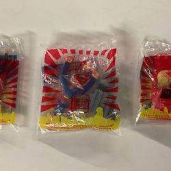 1997 Burger King Kids Club - SUPERMAN Toys Brand New - Sealed Lot Of 3