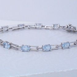 Estate Topaz Sterling Silver Tennis Bracelet