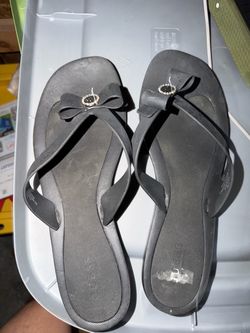 Guess Black Flip Flops with Bow Detail SIZE 41