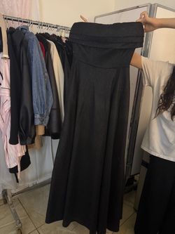 Black Glitter Strapless Dress
