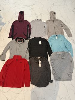Men’s Sweatshirt Lot (9) All Saints North Face Theory Robert Graham Brooks B