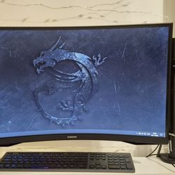 SAMSUNG 27” Odyssey G55C QHD 165Hz 1ms(MPRT) Curved Gaming Monitor - LS27CG556ENXZA + Desktop Mount for Monitors