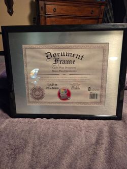 Document or diploma black frame 11x14.