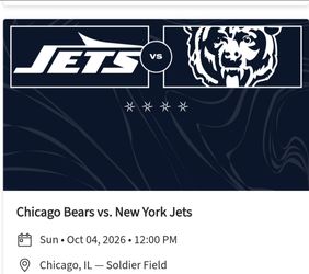 4 Tickets Chicago Bears vs New York Jets
