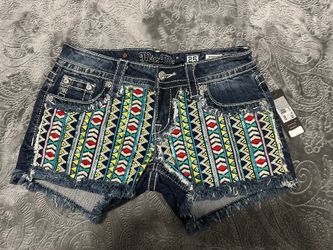 Brand New Miss Me Jeans JW6364H Shorts size 25 “Teal Beauty"