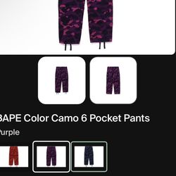 A Bathing Ape Camo Cargo Pants