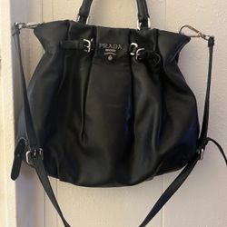 Prada Nappa Pleated Handle Bag