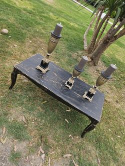 Coffee Table And Candle Holders