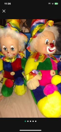 2 - Stuffed Toy Clowns $20 For Both