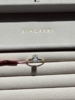 Gold Plated Sterling Silver, Lab Diamond Engagement Ring