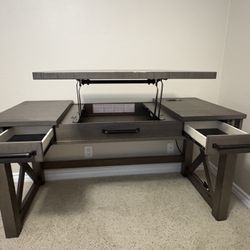 Ashley Aldwin Rustic Farmhouse Lift-Top Desk
