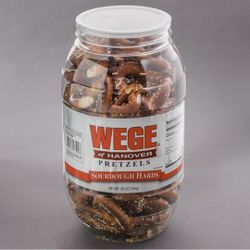 🥨 Wege of Hanover Sourdough Hards Pretzels - Large 28oz Jar - New/Sealed