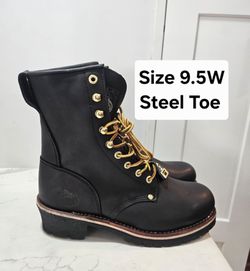 Georgia Steel Toe Work Boots Size 9.5W