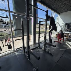 Rogue fitness monster lite rack with spotter arms landmine and More 