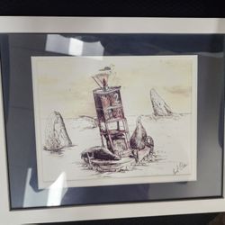 Ocean Buoy And Sea Animals Art