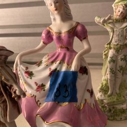Victorian Music Box Woman And Other Figurines