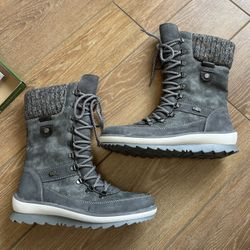FOOTHILL RANCH- New - Women’s Size 7 Grey Lace Up Snow Winter Boots - Remonte Shoes