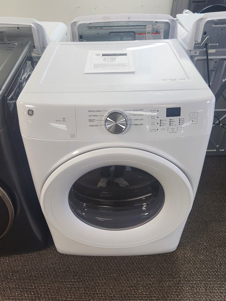 7.8 cu. ft. Capacity vented Smart Front Load Electric Drver in White