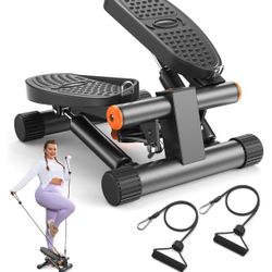 Niceday Steppers for Exercise, Mini Stair Stepper with Resistance Bands at Home Workout Equipment with 300LBS Loading Capacity, Hydraulic Fitness Step