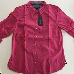 Tommy Hilfiger Women’s Button-Up Shirt Pink Size M