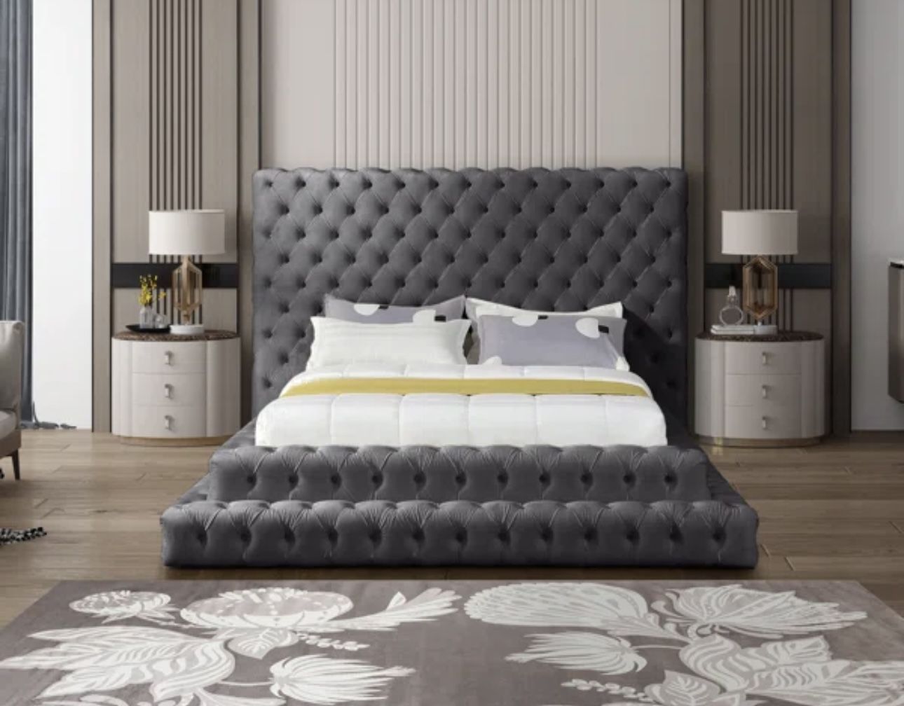 Dymphia Revel Velvet King Bed