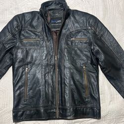 Storejees Motorcycle Leather Jacket Size Small 
