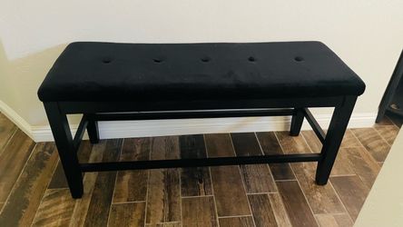 Black Tufted Upholstered Bench
