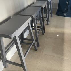 Counter height gray bar stools